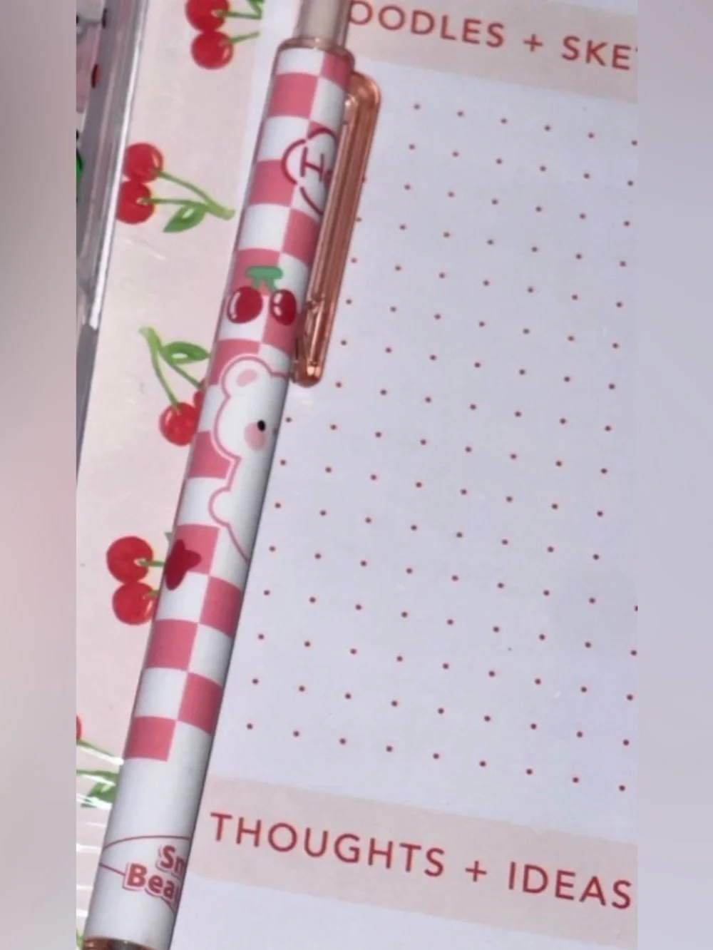 Jumbo 12” x 12” Cherry Print Desk Calendar / Daily Planner + Matching Pen